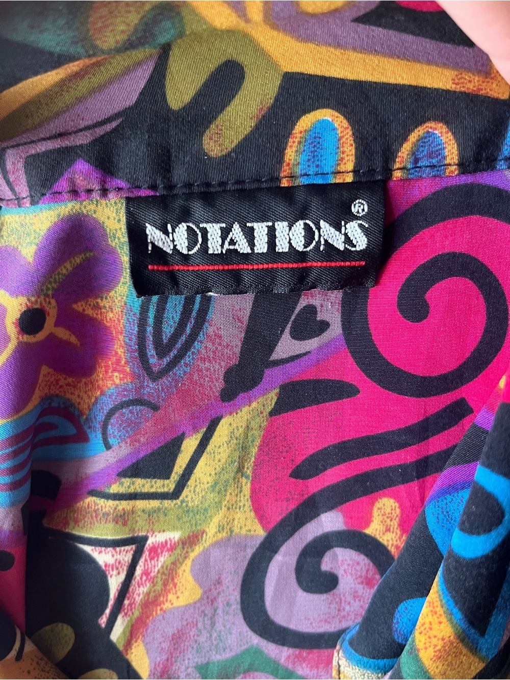 Notations Multicolor Abstract Swirl Button-Up Top - Picture 6 of 7